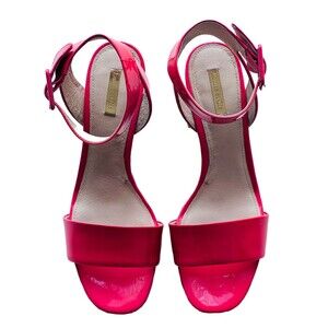 Louise et Cie Lo-Punya Wedge Ankle Strap Sandals Women's Size 10M Patent Leather